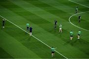 21 November 2020; Meath players walk the pitch before the Leinster GAA Football Senior Championship Final match between Dublin and Meath at Croke Park in Dublin. Photo by Ray McManus/Sportsfile