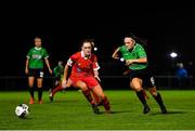 21 November 2020; Alannah McEvoy of Peamount United in action against Jess Gargan of Shelbourne during the Women's National League match between Peamount United and Shelbourne at PRL Park in Greenogue, Dublin. Photo by Seb Daly/Sportsfile