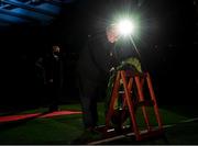 21 November 2020; Uachtarán Chumann Lúthchleas Gael John Horan places a wreath, as An Taoiseach Micheál Martin TD, left, looks on, during the GAA Bloody Sunday Commemoration at Croke Park in Dublin. On this day 100 years ago, Sunday 21 November 1920, an attack by Crown Forces on the attendees at a challenge Gaelic Football match between Dublin and Tipperary during the Irish War of Independence resulted in 14 people being murdered. Along with the 13 supporters that lost their lives that day a Tipperary footballer, Michael Hogan, also died. The main stand in Croke Park, the Hogan Stand, was subsequently named after him. Photo by Stephen McCarthy/Sportsfile