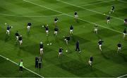 21 November 2020; Meath players warm-up before the Leinster GAA Football Senior Championship Final match between Dublin and Meath at Croke Park in Dublin. Photo by Ray McManus/Sportsfile