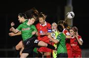 21 November 2020; Karen Duggan of Peamount United heads to score her side's second goal during the Women's National League match between Peamount United and Shelbourne at PRL Park in Greenogue, Dublin. Photo by Seb Daly/Sportsfile