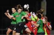 21 November 2020; Karen Duggan of Peamount United heads to score her side's second goal during the Women's National League match between Peamount United and Shelbourne at PRL Park in Greenogue, Dublin. Photo by Seb Daly/Sportsfile