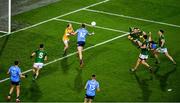 21 November 2020; Seán Bugler of Dublin scores his side's second goal past Mark Brennan of Meath during the Leinster GAA Football Senior Championship Final match between Dublin and Meath at Croke Park in Dublin. Photo by Daire Brennan/Sportsfile