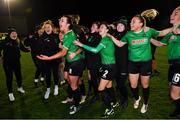 21 November 2020; Peamount United players celebrate winning the Women’s National League following their victory over Shelbourne at PRL Park in Greenogue, Dublin. Photo by Seb Daly/Sportsfile