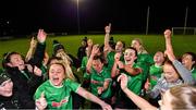 21 November 2020; Peamount United players celebrate winning the Women’s National League following their victory over Shelbourne at PRL Park in Greenogue, Dublin. Photo by Seb Daly/Sportsfile