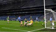 21 November 2020; Dean Rock of Dublin shoots to score his side's first goal during the Leinster GAA Football Senior Championship Final match between Dublin and Meath at Croke Park in Dublin. Photo by Ramsey Cardy/Sportsfile