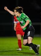 21 November 2020; Áine O’Gorman of Peamount United celebrates after scoring her side's third goal during the Women's National League match between Peamount United and Shelbourne at PRL Park in Greenogue, Dublin. Photo by Seb Daly/Sportsfile