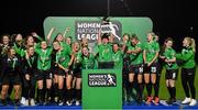 21 November 2020; Peamount United captain Áine O’Gorman lifts the Women’s National League trophy alongside her team-mates following their victory over Shelbourne at PRL Park in Greenogue, Dublin. Photo by Seb Daly/Sportsfile