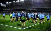 21 November 2020; The Dublin captain Stephen Cluxton leads his team-mates to Hill 16 where he placed a wreath on behalf of the Dublin team after the Leinster GAA Football Senior Championship Final match between Dublin and Meath at Croke Park in Dublin. Photo by Ray McManus/Sportsfile