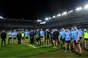 21 November 2020; The Dublin team during a ceremony remembering some of the people who died in Croke Park on Bloody Sunday on 21 November 1920, following the Leinster GAA Football Senior Championship Final match between Dublin and Meath at Croke Park in Dublin. Photo by Ramsey Cardy/Sportsfile