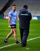 21 November 2020; Cormac Costello of Dublin talks to Dublin manager Dessie Farrell after he was shown a red card near the end of the Leinster GAA Football Senior Championship Final match between Dublin and Meath at Croke Park in Dublin. Photo by Ray McManus/Sportsfile