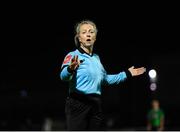 21 November 2020; Referee Paula Brady during the Women's National League match between Peamount United and Shelbourne at PRL Park in Greenogue, Dublin. Photo by Seb Daly/Sportsfile