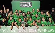 21 November 2020; Peamount United captain Áine O’Gorman celebrates with team-mates after winning the Women’s National League alongside her team-mates following their victory over Shelbourne at PRL Park in Greenogue, Dublin. Photo by Seb Daly/Sportsfile