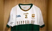 22 November 2020; The jersey to be worn by Alan Campbell of Tipperary in the dressingroom before the Munster GAA Football Senior Championship Final match between Cork and Tipperary at Páirc Uí Chaoimh in Cork. Photo by Ray McManus/Sportsfile