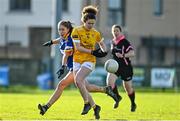 22 November 2020; Saoirse Tennyson of Antrim in action against Alanna Conroy of Wicklow during the TG4 All-Ireland Junior Ladies Football Championship Semi-Final match between Antrim and Wicklow at Donaghmore/Ashbourne GAA in Ashbourne, Meath. Photo by Sam Barnes/Sportsfile