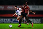 20 November 2020; Promise Omochere of Behemians and Michael Duffy of Dundalk during the Extra.ie FAI Cup Quarter-Final match between Bohemians and Dundalk at Dalymount Park in Dublin. Photo by Ben McShane/Sportsfile