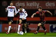 20 November 2020; Stefan Colovic of Dundalk and Conor Levingston of Bohemians during the Extra.ie FAI Cup Quarter-Final match between Bohemians and Dundalk at Dalymount Park in Dublin. Photo by Ben McShane/Sportsfile