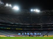 21 November 2020; Dublin players stand for a moments silence prior to the Leinster GAA Football Senior Championship Final match between Dublin and Meath at Croke Park in Dublin. Photo by Stephen McCarthy/Sportsfile