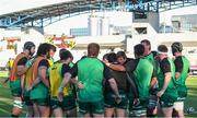 22 November 2020; Connacht players huddle ahead of the Guinness PRO14 match between Zebre and Connacht at Stadio Lanfranchi in Parma, Italy. Photo by Roberto Bregani/Sportsfile