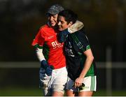 22 November 2020; Shauna Murphy, left, and Roisín O'Reilly of Fermanagh celebrate following the TG4 All-Ireland Junior Ladies Football Championship Semi-Final match between Fermanagh and Limerick at Coralstown-Kinnegad GAA in Kinnegad, Westmeath. Photo by Harry Murphy/Sportsfile