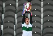 22 November 2020; Conor Sweeney of Tipperary lifts the cup following the Munster GAA Football Senior Championship Final match between Cork and Tipperary at Páirc Uí Chaoimh in Cork. Photo by Eóin Noonan/Sportsfile