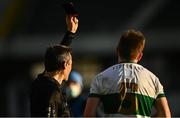 22 November 2020; Bill Maher of Tipperary is shown a black card by referee Maurice Deegan during the Munster GAA Football Senior Championship Final match between Cork and Tipperary at Páirc Uí Chaoimh in Cork. Photo by Eóin Noonan/Sportsfile
