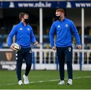 22 November 2020; David Hawkshaw, left, and Ciarán Frawley of Leinster ahead of the Guinness PRO14 match between Leinster and Cardiff Blues at the RDS Arena in Dublin. Photo by Ramsey Cardy/Sportsfile