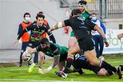 22 November 2020; Sammy Arnold of Connacht goes over to score his side's fourth try during the Guinness PRO14 match between Zebre and Connacht at Stadio Lanfranchi in Parma, Italy. Photo by Roberto Bregani/Sportsfile