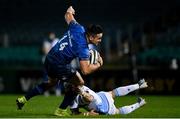 22 November 2020; Cian Kelleher of Leinster is tackled by Matthew Morgan of Cardiff Blues during the Guinness PRO14 match between Leinster and Cardiff Blues at the RDS Arena in Dublin. Photo by Ramsey Cardy/Sportsfile