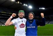 22 November 2020; Kildare manager David Herity and Jack Sheridan celebrate after the Christy Ring Cup Final match between Down and Kildare at Croke Park in Dublin. Photo by Piaras Ó Mídheach/Sportsfile