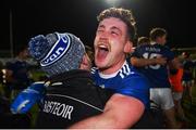 22 November 2020; Ciaran Brady of Cavan celebrates with manager Mickey Graham following the Ulster GAA Football Senior Championship Final match between Cavan and Donegal at Athletic Grounds in Armagh. Photo by David Fitzgerald/Sportsfile