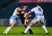 22 November 2020; Josh Murphy of Leinster is tackled by Dmitri Arhip, left, and James Ratti of Cardiff Blues during the Guinness PRO14 match between Leinster and Cardiff Blues at the RDS Arena in Dublin. Photo by Ramsey Cardy/Sportsfile