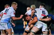 22 November 2020; Scott Penny of Leinster is tackled by James Ratti of Cardiff Blues during the Guinness PRO14 match between Leinster and Cardiff Blues at the RDS Arena in Dublin. Photo by Ramsey Cardy/Sportsfile