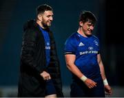 22 November 2020; Josh Murphy, left, and Dan Sheehan of Leinster following the Guinness PRO14 match between Leinster and Cardiff Blues at the RDS Arena in Dublin. Photo by Ramsey Cardy/Sportsfile