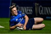 22 November 2020; Michael Silvester of Leinster scores a try during the Guinness PRO14 match between Leinster and Cardiff Blues at RDS Arena in Dublin. Photo by Brendan Moran/Sportsfile