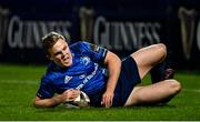 22 November 2020; Michael Silvester of Leinster scores a try during the Guinness PRO14 match between Leinster and Cardiff Blues at RDS Arena in Dublin. Photo by Brendan Moran/Sportsfile