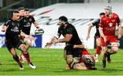 22 November 2020; Marcell Coetzee offloads to Ulster team-mate Alby Mathewson during the Guinness PRO14 match between Ulster and Scarlets at Kingspan Stadium in Belfast. Photo by John Dickson/Sportsfile