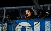 22 November 2020; TG4 analyst Deirbhile Nic a Bháird during the Guinness PRO14 match between Leinster and Cardiff Blues at RDS Arena in Dublin. Photo by Brendan Moran/Sportsfile