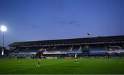 22 November 2020; Ciarán Frawley of Leinster warms up ahead of the Guinness PRO14 match between Leinster and Cardiff Blues at the RDS Arena in Dublin. Photo by Ramsey Cardy/Sportsfile