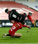 22 November 2020; Marcell Coetzee of Ulster is tackled by Steff Hughes of Scarlets during the Guinness PRO14 match between Ulster and Scarlets at Kingspan Stadium in Belfast. Photo by John Dickson/Sportsfile