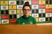 23 November 2020; Keeva Keenan during a Republic of Ireland Women virtual press conference at the Castleknock Hotel in Dublin. Photo by Stephen McCarthy/Sportsfile
