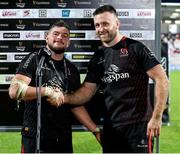 22 November 2020; Ulster captain Alan O'Conor presents Sean Reidy with his Player Of The Match Award after the Guinness the Guinness PRO14 match between Ulster and Scarlets at Kingspan Stadium in Belfast. Photo by John Dickson/Sportsfile