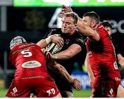 22 November 2020; Kieran Treadwell of Ulster is tackled by Danny Drake of Scarlets during the Guinness PRO14 match between Ulster and Scarlets at Kingspan Stadium in Belfast. Photo by John Dickson/Sportsfile
