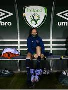 23 November 2020; Megan Campbell prepares for a Republic of Ireland Women training session at the FAI National Training Centre in Abbotstown, Dublin. Photo by Stephen McCarthy/Sportsfile