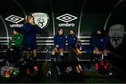 23 November 2020; Players, from left, Grace Moloney, Denise O'Sullivan, Heather Payne, Leanne Kiernan and Niamh Fahey prepare for a Republic of Ireland Women training session at the FAI National Training Centre in Abbotstown, Dublin. Photo by Stephen McCarthy/Sportsfile