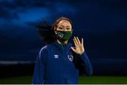 23 November 2020; Megan Campbell arrives for a Republic of Ireland Women training session at the FAI National Training Centre in Abbotstown, Dublin. Photo by Stephen McCarthy/Sportsfile
