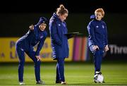 23 November 2020; Manager Vera Pauw, left, with Kate Keaney, STATSports performance analysist, and Assistant coach Eileen Gleeson, right, during a Republic of Ireland Women training session at the FAI National Training Centre in Abbotstown, Dublin. Photo by Stephen McCarthy/Sportsfile