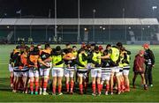 23 November 2020; Munster players huddle ahead of the Guinness PRO14 match between Glasgow Warriors and Munster at Scotstoun Stadium in Glasgow, Scotland. Photo by Bill Murray/Sportsfile