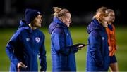 23 November 2020; Kate Keaney, STATSports performance analysist, and manager Vera Pauw during a Republic of Ireland Women training session at the FAI National Training Centre in Abbotstown, Dublin. Photo by Stephen McCarthy/Sportsfile