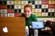 24 November 2020; Denise O'Sullivan during a Republic of Ireland Women virtual press conference at the Castleknock Hotel in Dublin. Photo by Stephen McCarthy/Sportsfile